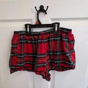 PINK Victoria's Secret Red Plaid Pajama Shorts size small